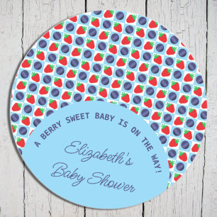 Berry Sweet Baby Shower Classic Round Sticker