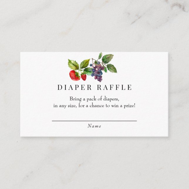 Berry Sweet  Baby Shower Diaper Raffle  Enclosure Card (Front)