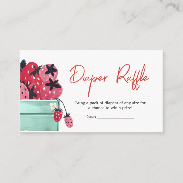 Berry Sweet Baby Shower Diaper Raffle Enclosure Card (Front)