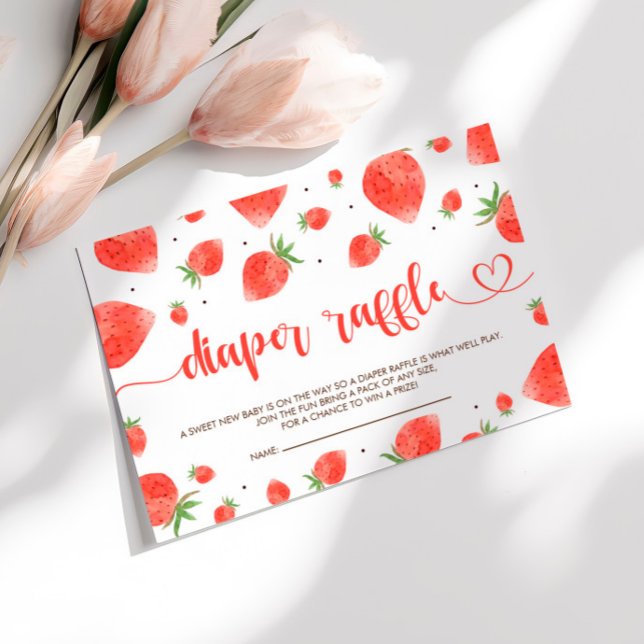 Berry Sweet Baby Shower Diaper Raffle  Enclosure Card (Creator Uploaded)