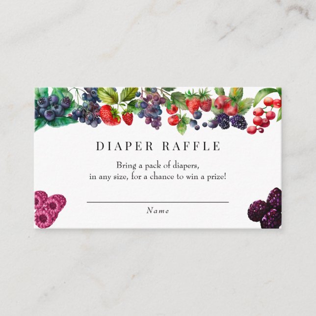 Berry Sweet  Baby Shower Diaper Raffle  Enclosure Card (Front)