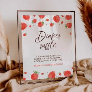 Berry Sweet Baby Shower Diaper Raffle Sign