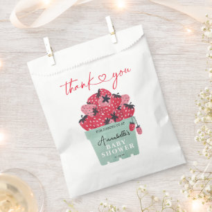Berry Sweet Baby Shower Favour Bag Strawberry