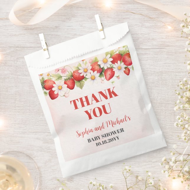 Berry Sweet Baby Shower Favour Bags (Clipped)