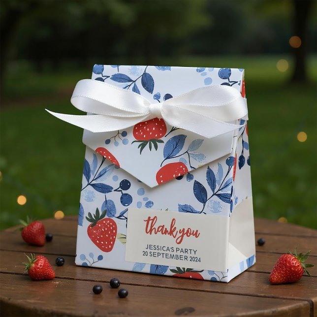 Berry Sweet Baby Shower  Favour Box (This adorable design is bursting with charm, perfect for a spring and summer celebration!)