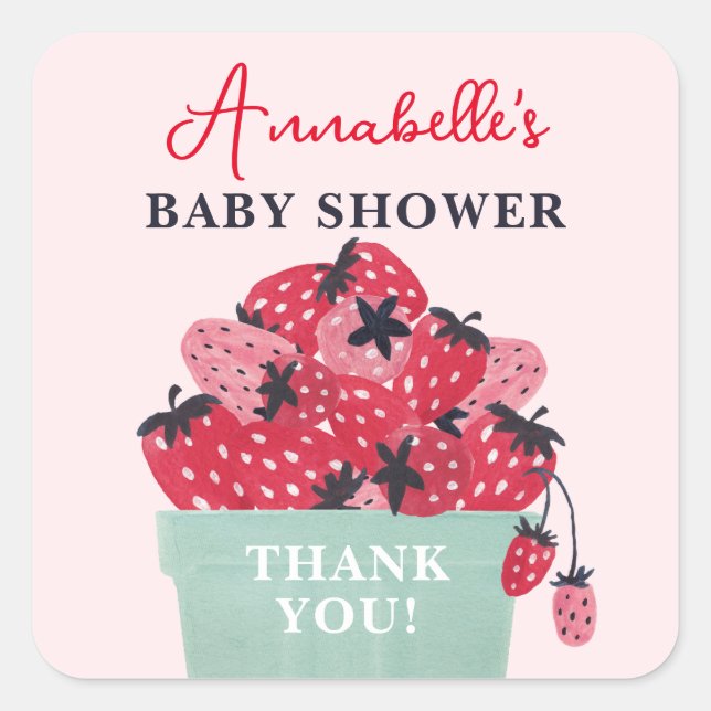 Berry Sweet Baby Shower Favour Stickers (Front)