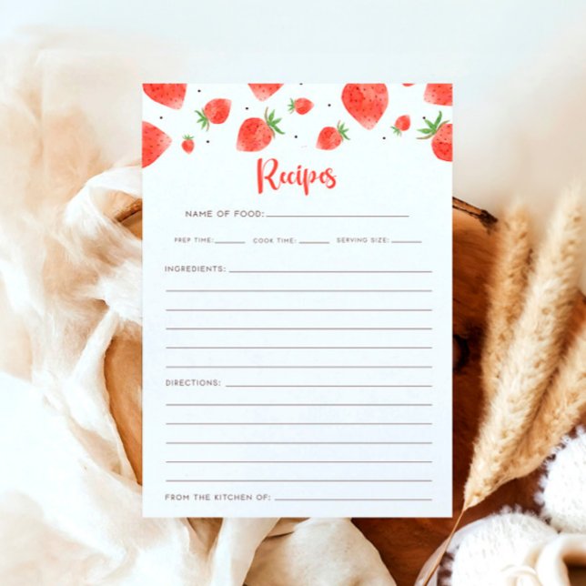 Berry Sweet Baby Shower Games, Recipe Card (Creator Uploaded)