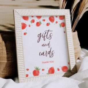 Berry Sweet Baby Shower Gifts and Cards Sign