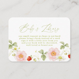 Berry Sweet Baby Shower Gingham Books for Baby Enclosure Card