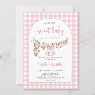 Berry Sweet Baby Shower Girl Invitation