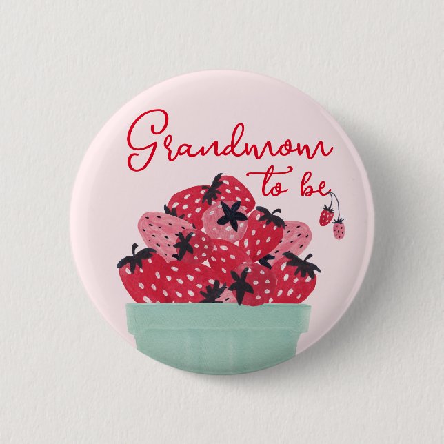 Berry Sweet Baby Shower Grandma Button (Front)