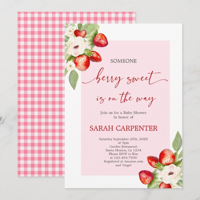 Berry Sweet Baby Shower Invitation (Front/Back)