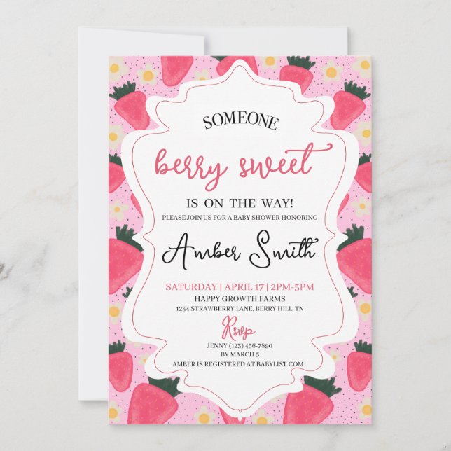 Berry Sweet Baby Shower Invitation (Front)