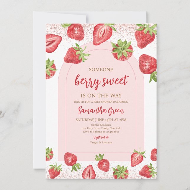 Berry Sweet Baby Shower Invitation (Front)