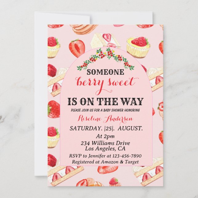 Berry Sweet Baby Shower Invitation Invitation (Front)