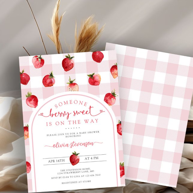 Berry Sweet Baby Shower Invitation | Strawberries  (Creator Uploaded)