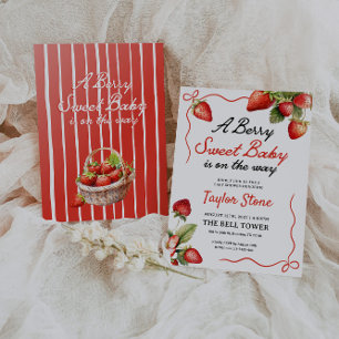Berry Sweet Baby Shower Invitation   Strawberry