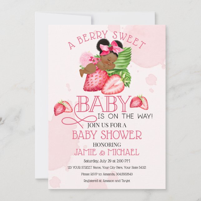 Berry Sweet Baby Shower Invitation! Sweet Baby!  Invitation (Front)