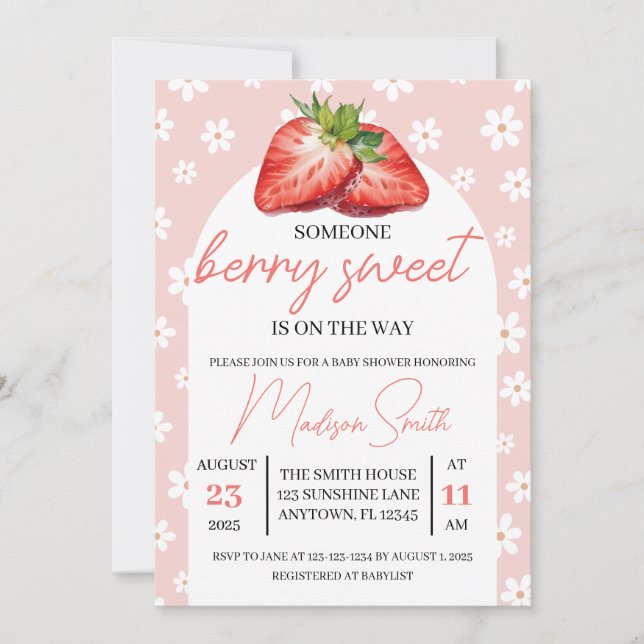 Berry Sweet Baby Shower Invite (Front)