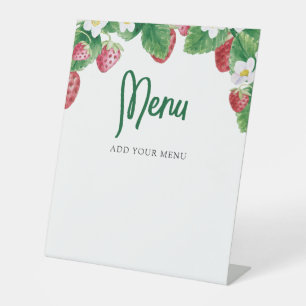 Berry Sweet Baby Shower Menu Pedestal Sign
