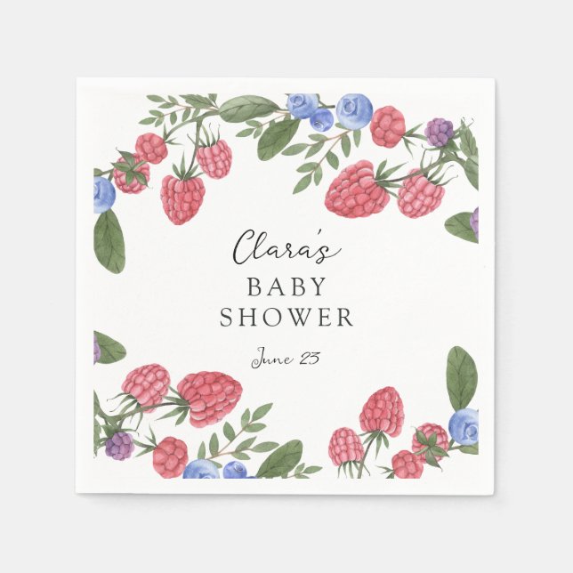 Berry Sweet Baby Shower Napkin (Front)