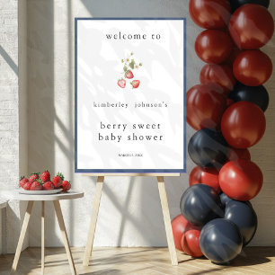 Berry Sweet Baby Shower Navy Welcome Sign