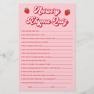 Berry Sweet Baby Shower Nursery Rhyme Quiz Game