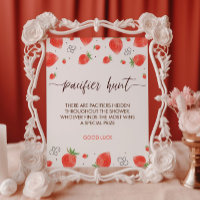 Berry Sweet Baby Shower Pacifier Hunt Game Sign