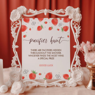 Berry Sweet Baby Shower Pacifier Hunt Game Sign