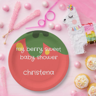 Berry Sweet Baby Shower Paper Plate