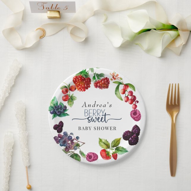 Berry Sweet  Baby Shower  Paper Plate (Wedding)