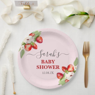 Berry Sweet Baby Shower Paper Plate
