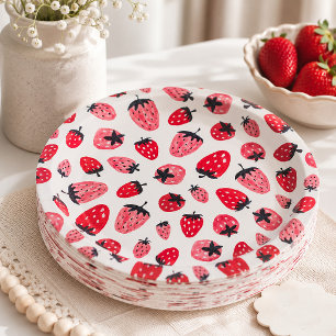 Berry Sweet Baby Shower Paper Plates Strawberry
