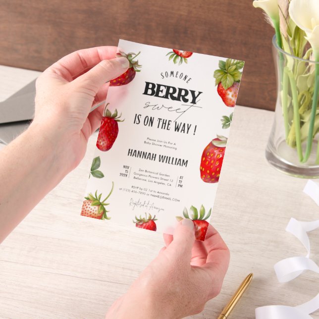 Berry Sweet Baby Shower Party Invitation (Handheld)