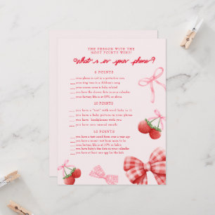 Berry Sweet Baby Shower Phone Game Card