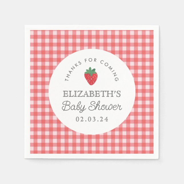 Berry Sweet Baby Shower Picnic  Napkin (Front)
