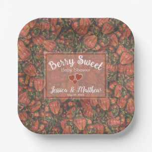 Berry Sweet Baby Shower Plates - Strawberries