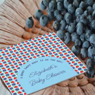 Berry Sweet Baby Shower Square Paper Coaster
