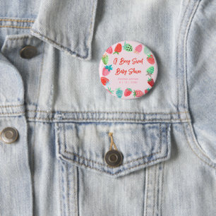 Berry Sweet Baby Shower Strawberry 6 Cm Round Badge