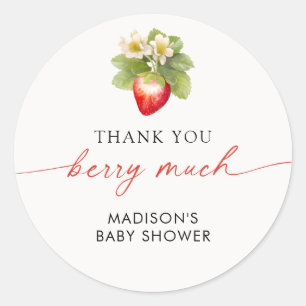 Berry Sweet Baby Shower Strawberry Classic Round Sticker