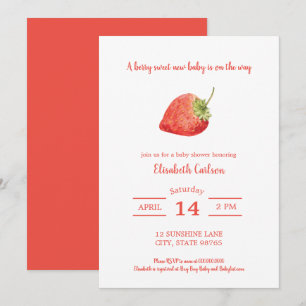 Berry Sweet Baby Shower Strawberry Invitation