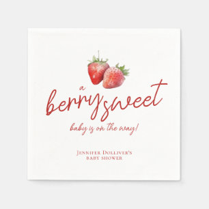 Berry Sweet Baby Shower Strawberry Napkin