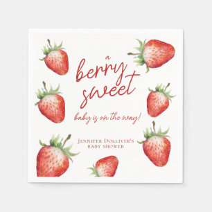 Berry Sweet Baby Shower Strawberry Napkin