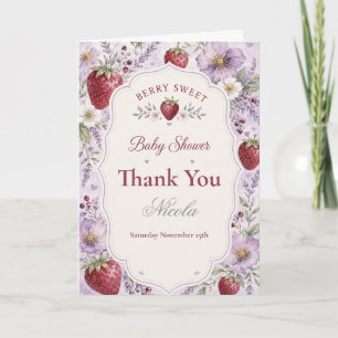 Berry Sweet Baby Shower Thank You Card