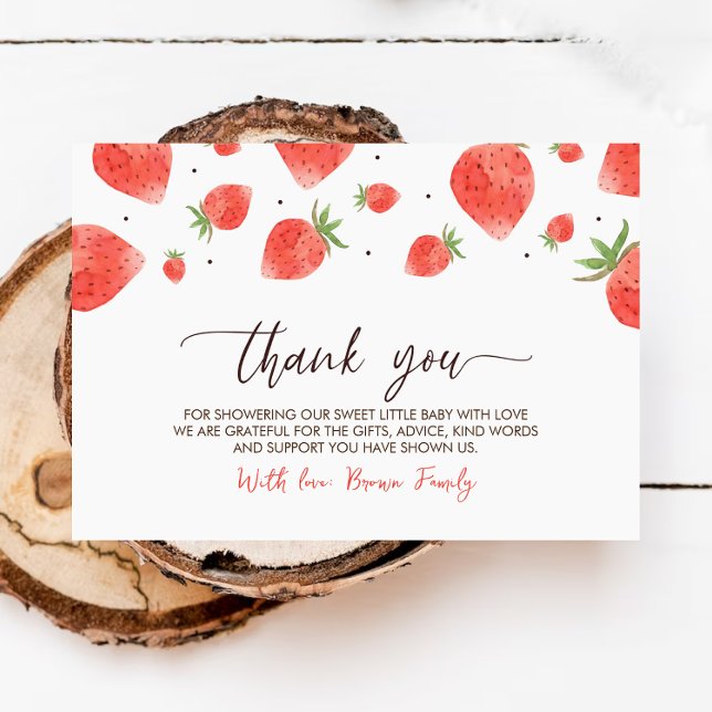 Berry Sweet Baby Shower Thank You Card (Creator Uploaded)
