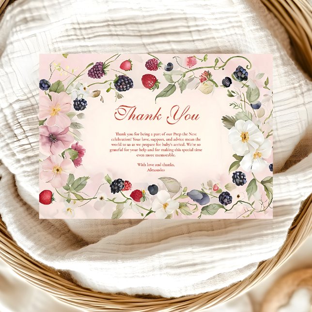  Berry Sweet Baby Shower Thank You Card (Creator Uploaded)