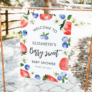 Berry Sweet Baby Shower Welcome Poster