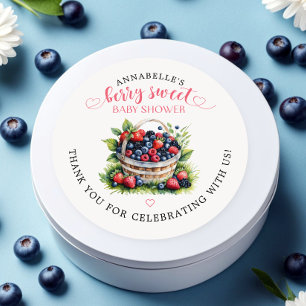 Berry Sweet Baby Shower Wild Berries  Classic Round Sticker