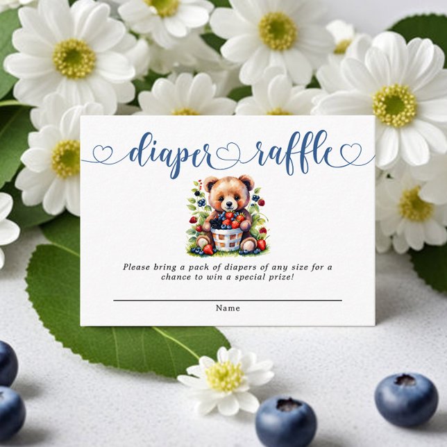 Berry Sweet Baby Shower Wild Berries Diaper Raffle Enclosure Card (Creator Uploaded)