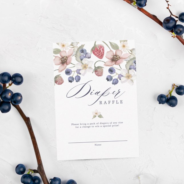 Berry Sweet Baby Shower Wild Berries & Flowers Enclosure Card (Berry Sweet Baby Shower Wild Berries & Flowers Enclosure Card)